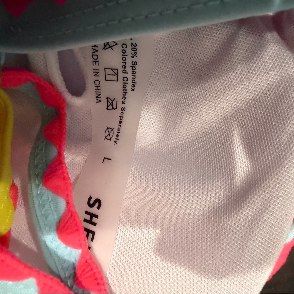 SHEIN Pink and Yellow Bikini Top - Picture 3 of 3